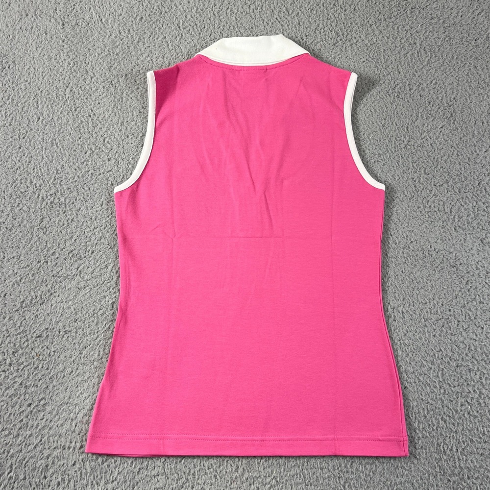 Lacoste Sport Polo Shirt Women US Size M (EU/6) Pink Sleeveless V-Neck Top NWT - Picture 2 of 10